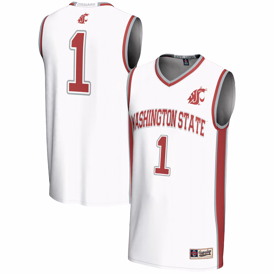Male GameDay Greats #1  White Washington State Cougars  Lightweight Basketball Jersey - Puhuasuan