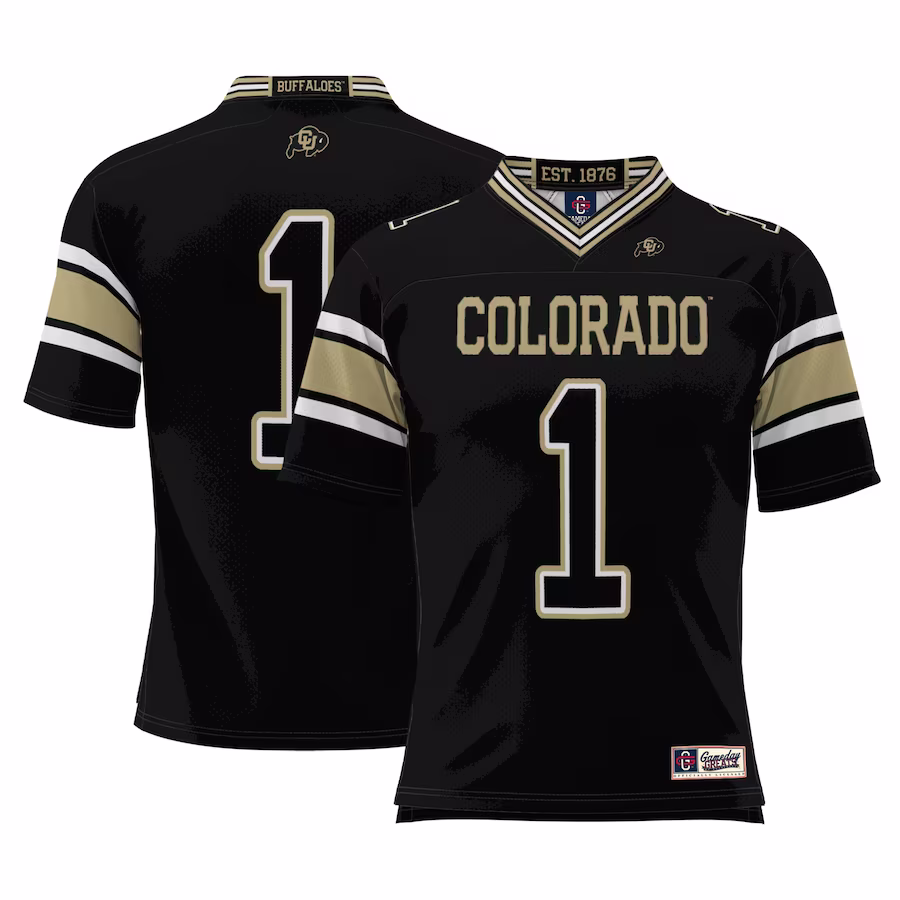 #1 Colorado Buffaloes GameDay Greats Endzone Football Jersey - Black - Puhuasuan