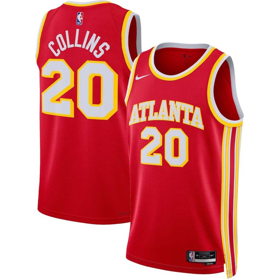Unisex Atlanta Hawks John Collins Nike Red Swingman Jersey - Icon Edition - Puhuasuan