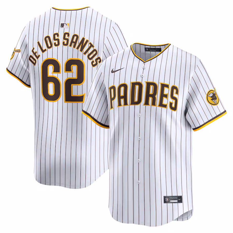 Men's San Diego Padres Enyel De Los Santos Nike White Home Limited Player Jersey - Puhuasuan