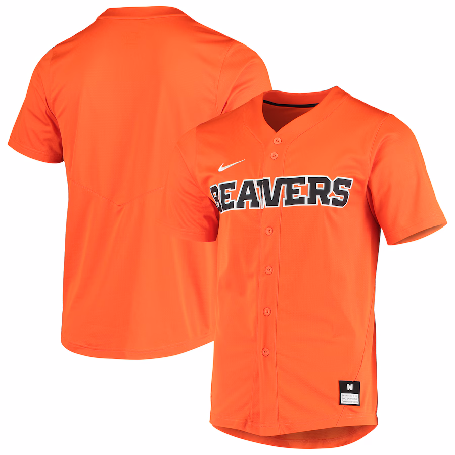 Men's Nike Orange Oregon State Beavers Vapor Untouchable Elite Replica Full-Button Baseball Jersey - Puhuasuan