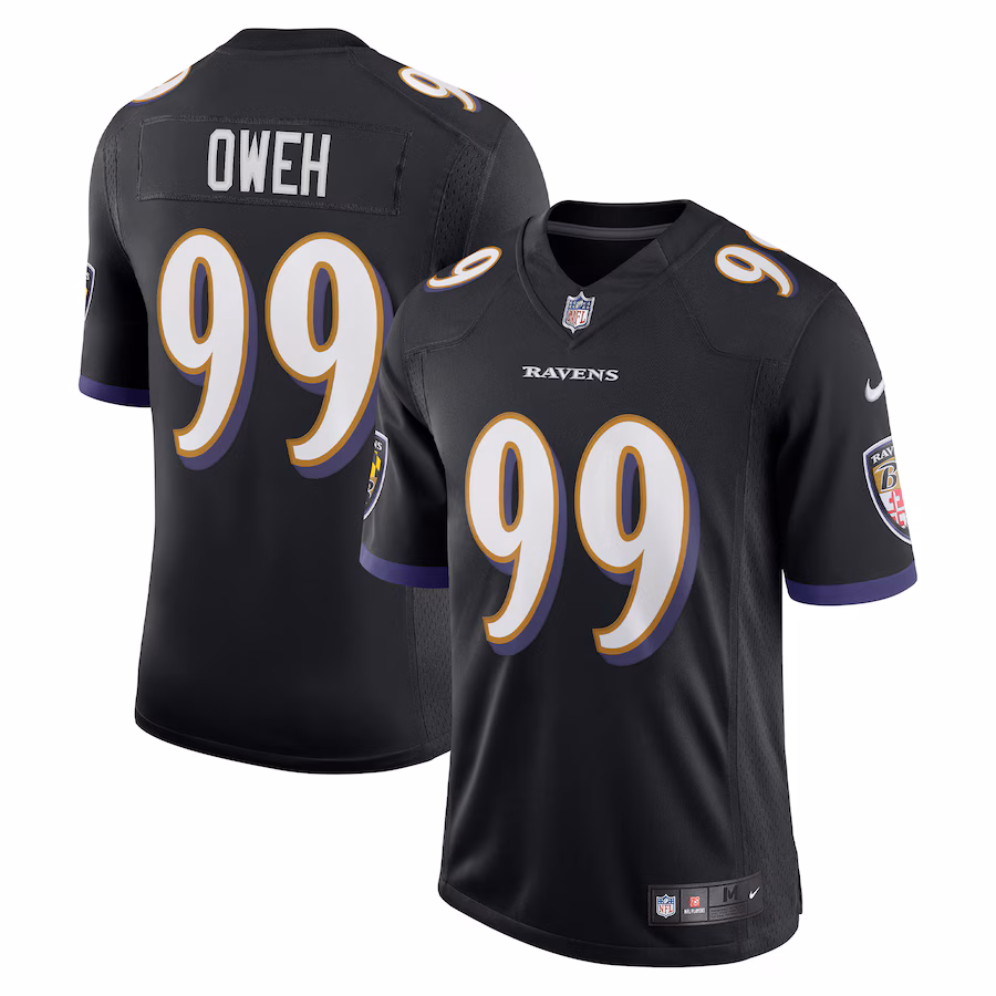 Men's Baltimore Ravens Odafe Oweh Nike Black Vapor Limited Jersey - Puhuasuan