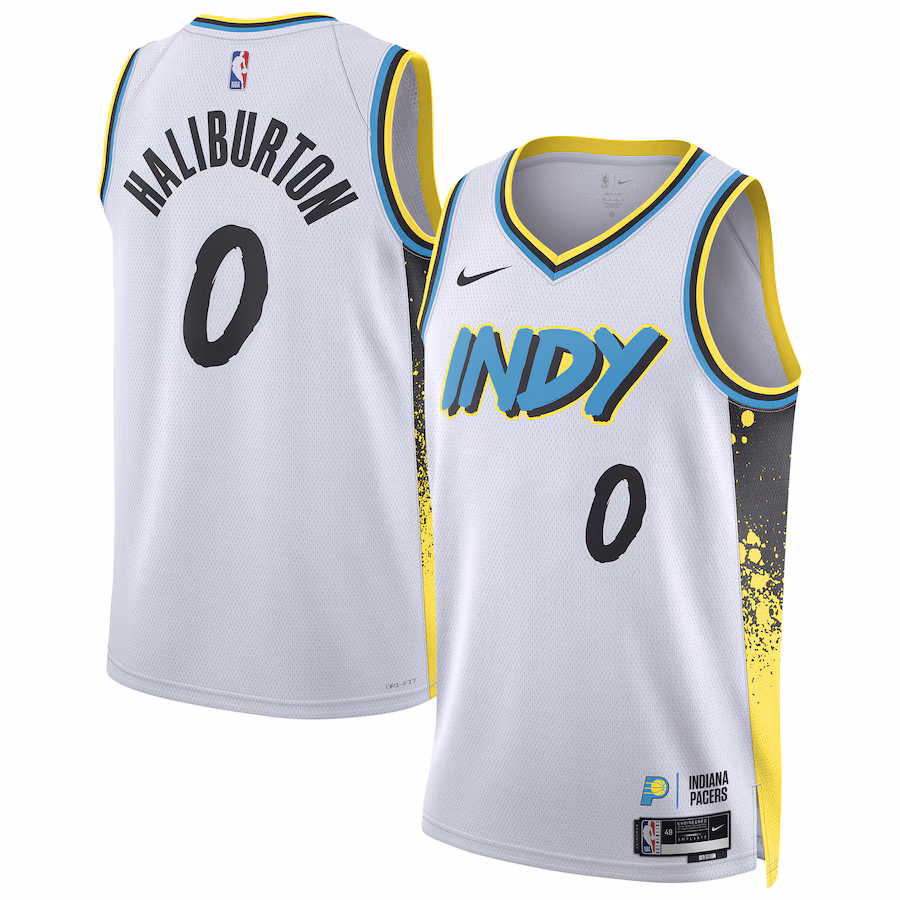 Unisex Indiana Pacers Tyrese Haliburton Nike White 2024/25 Swingman Player Jersey - City Edition - Puhuasuan