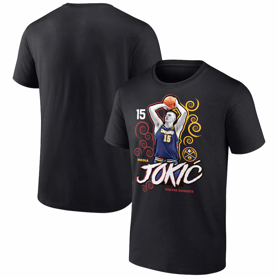 Men's Denver Nuggets Nikola Jokic Black Competitor T-Shirt - Puhuasuan