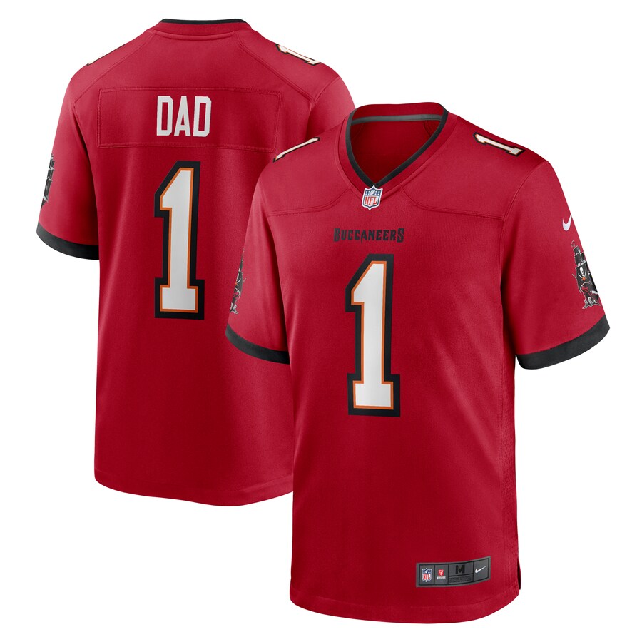 Men's Tampa Bay Buccaneers Number 1 Dad Nike Red Game Jersey - Puhuasuan