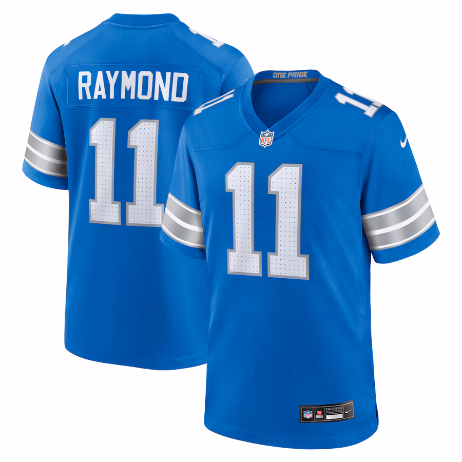 Men's Detroit Lions Kalif Raymond Nike Blue Team Game Jersey - Puhuasuan