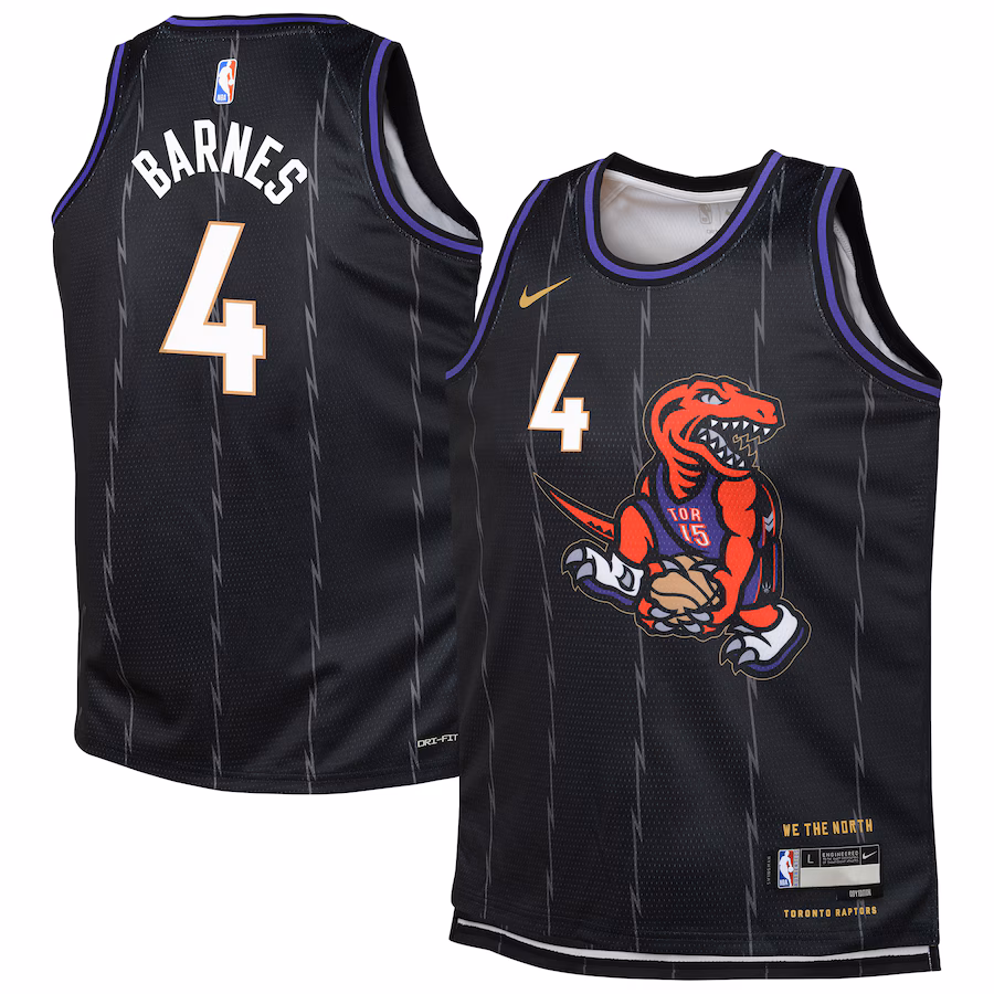 Youth Toronto Raptors Scottie Barnes Nike Black 2024/25 Swingman Player Jersey - City Edition - Puhuasuan