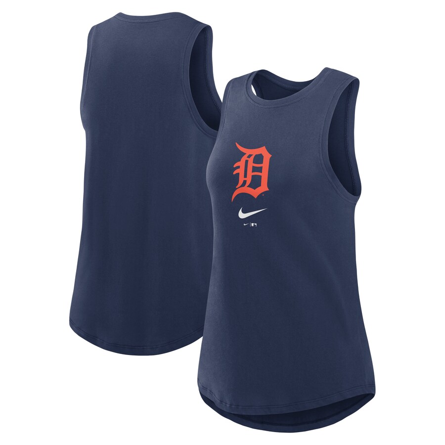 Women's Detroit Tigers Nike Navy Legacy Icon High Neck Performance Tank Top - Puhuasuan