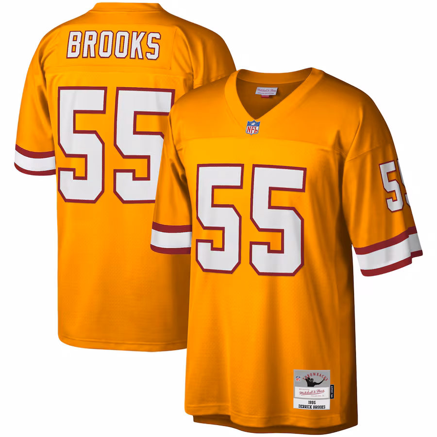 Youth Tampa Bay Buccaneers Derrick Brooks Mitchell & Ness Orange 1995 Retired Player Legacy Jersey - Puhuasuan