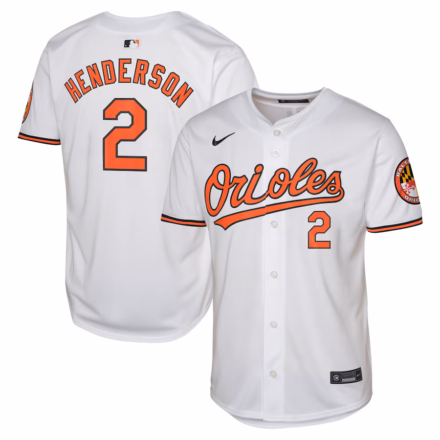Youth Baltimore Orioles Gunnar Henderson Nike White Home Limited Jersey - Puhuasuan