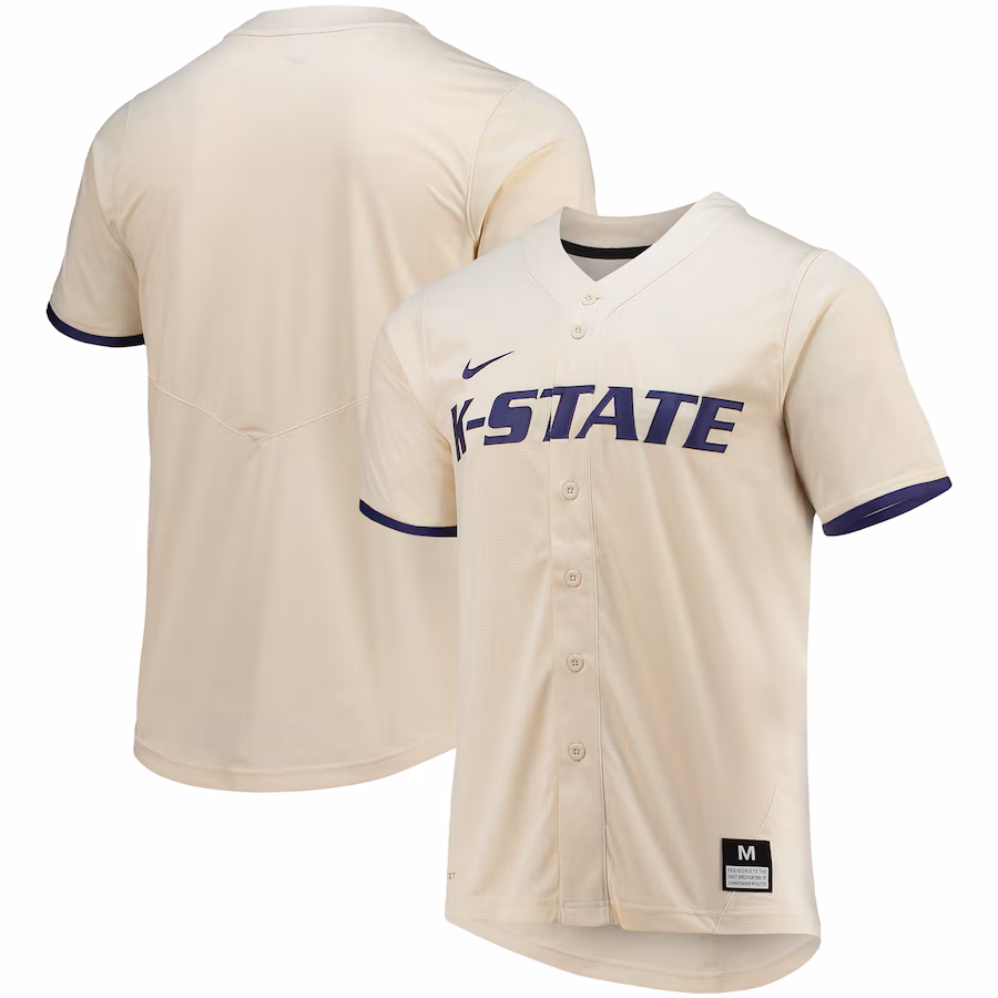 Men's Nike Natural Kansas State Wildcats Replica Baseball Jersey - Puhuasuan