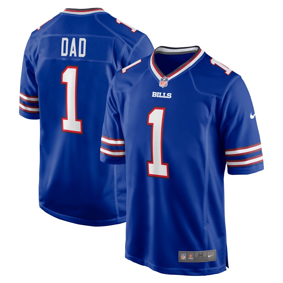 Men's Buffalo Bills Number 1 Dad Nike Royal Game Jersey - Puhuasuan