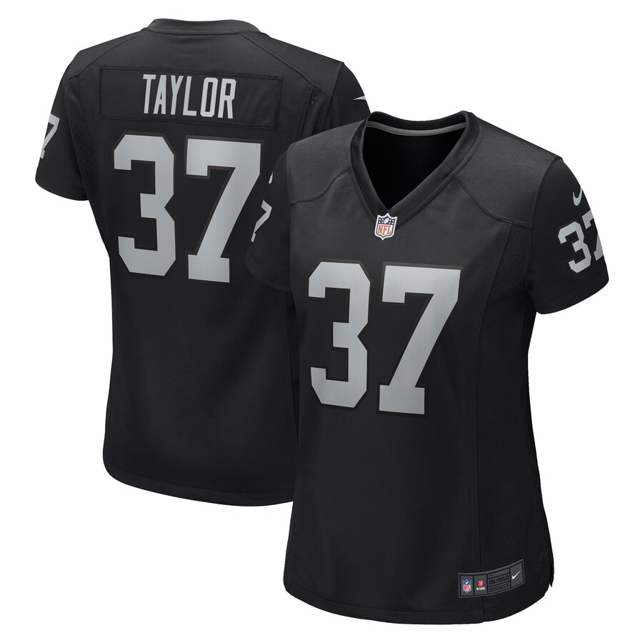 Women's Las Vegas Raiders Trey Taylor Nike Black Game Jersey - Puhuasuan