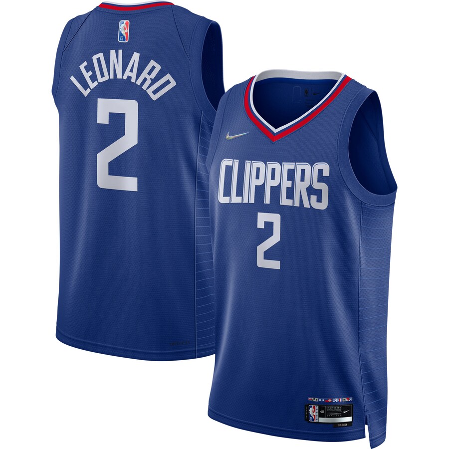 Men's LA Clippers Kawhi Leonard Nike Royal 2021/22 Diamond Swingman Jersey - Icon Edition - Puhuasuan