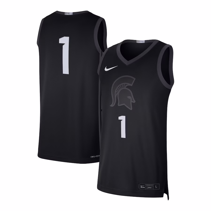 #1 Michigan State Spartans Nike Limited Authentic Jersey - Black - Puhuasuan