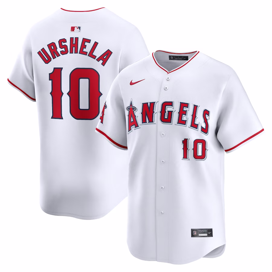 Men's Los Angeles Angels Gio Urshela Nike White Home Limited Player Jersey - Puhuasuan