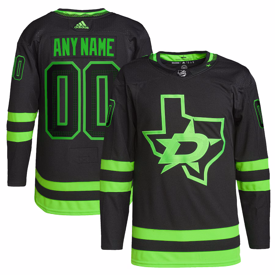 Men's Dallas Stars adidas Black Alternate Primegreen Authentic Custom Jersey - Puhuasuan