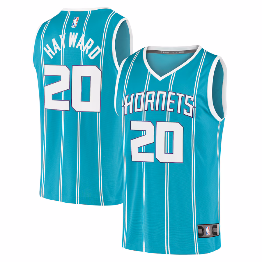 Men's Charlotte Hornets Gordon Hayward Fanatics Teal 2020/21 Fast Break Replica Player Jersey - Icon Edition - Puhuasuan