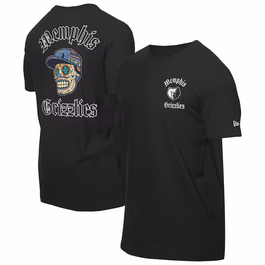 Men's Memphis Grizzlies New Era Black Sugar Skulls T-Shirt - Puhuasuan
