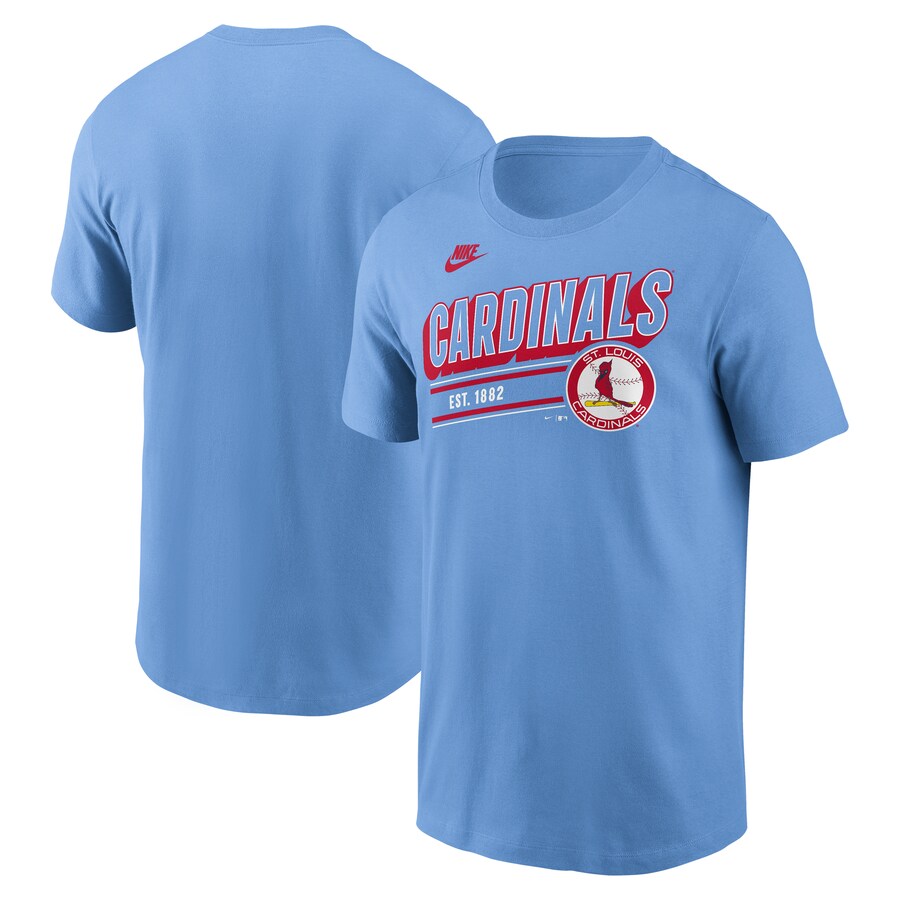 Men's St. Louis Cardinals Nike Light Blue Cooperstown Collection Retro T-Shirt - Puhuasuan