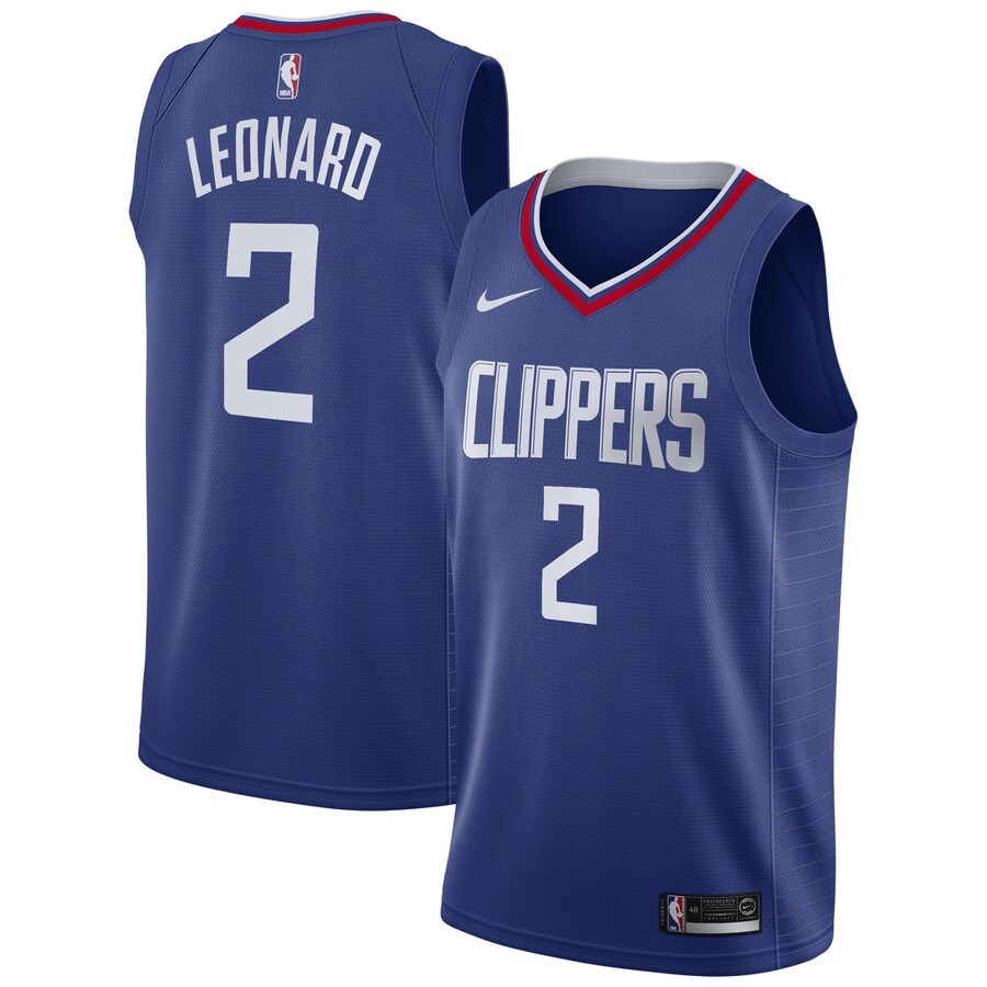 Men's LA Clippers Kawhi Leonard Nike Blue 2019/20 Swingman Jersey - Icon Edition - Puhuasuan