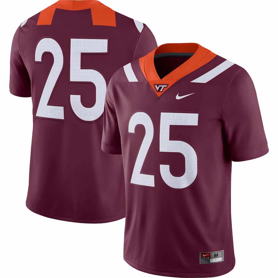 #25 Virginia Tech Hokies Nike Game Player Jersey - Maroon - Puhuasuan