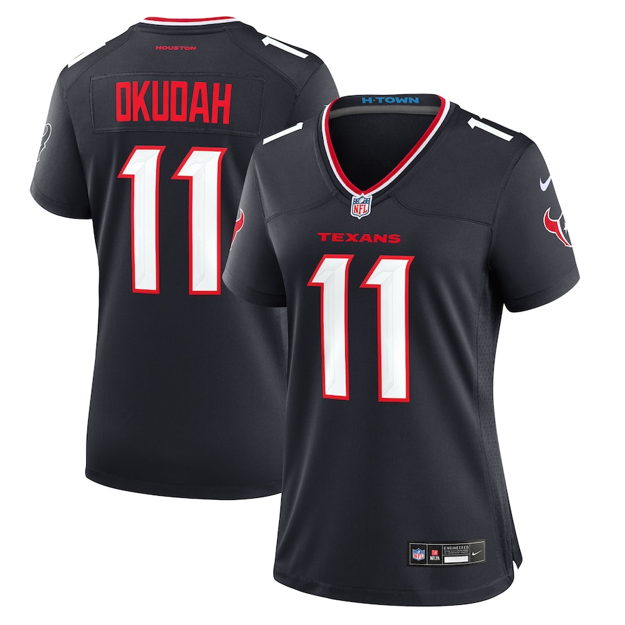 Women's Houston Texans Jeff Okudah Nike  Navy Team Game Jersey - Puhuasuan