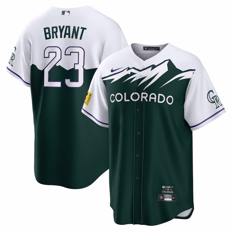 Men's Colorado Rockies Kris Bryant Nike Green City Connect Replica Player Jersey - Puhuasuan