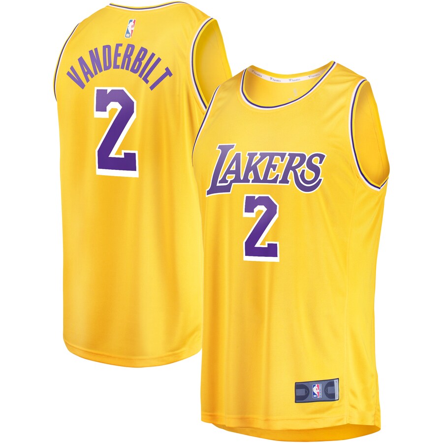 Youth Los Angeles Lakers Jarred Vanderbilt Fanatics Gold Fast Break Player Jersey - Icon Edition - Puhuasuan