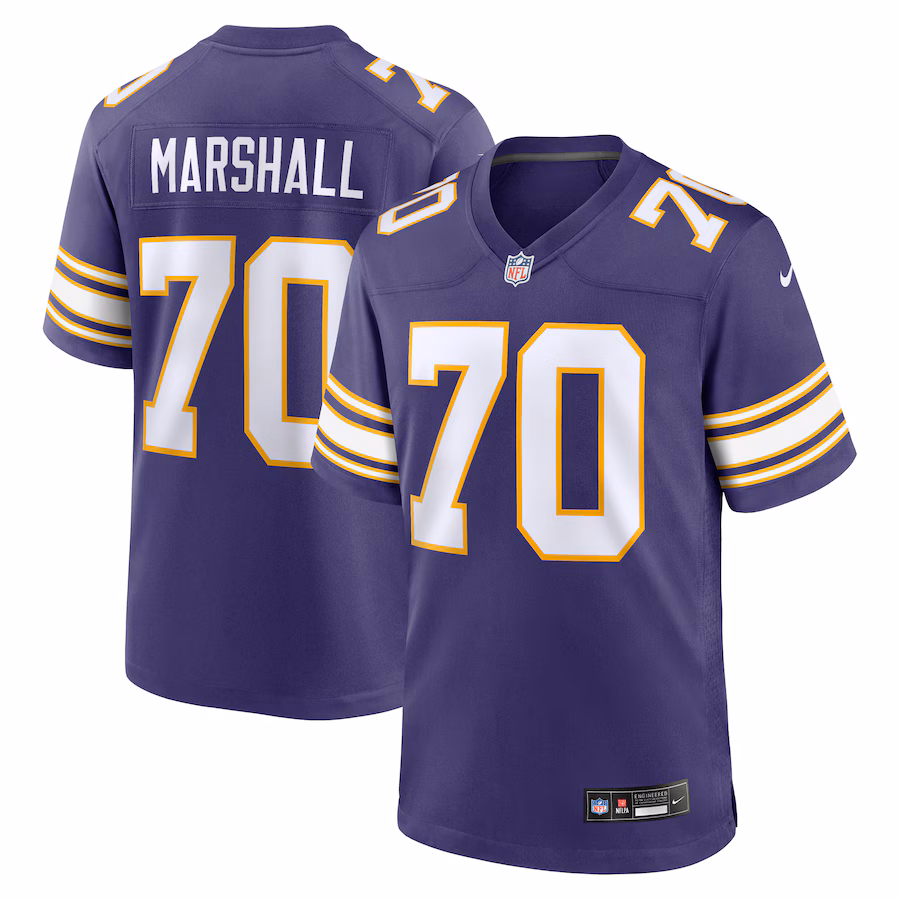 Men's Minnesota Vikings Jim Marshall Nike Purple Classic Retired Player Jersey - Puhuasuan