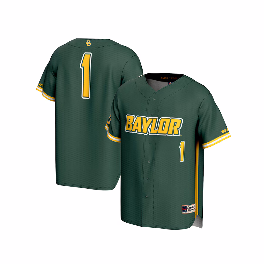 Youth GameDay Greats  Green #1 Baylor Bears Lightweight Baseball Fashion Jersey - Puhuasuan