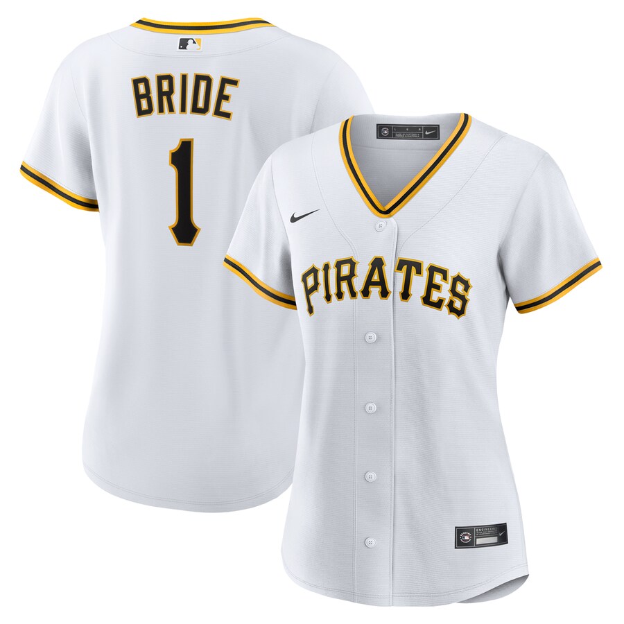 Women's Pittsburgh Pirates Nike White #1 Bride Home Replica Jersey - Puhuasuan