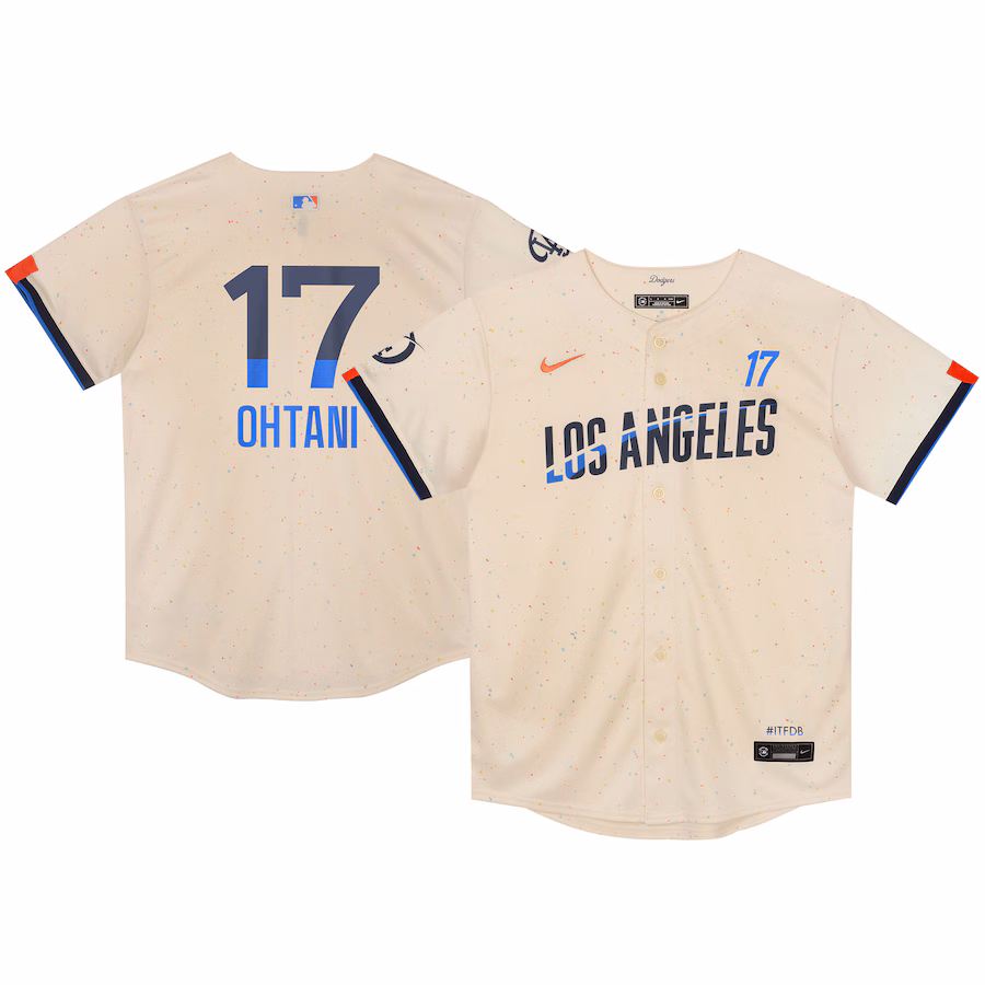 Preschool Los Angeles Dodgers Shohei Ohtani Nike Cream 2024 City Connect Limited Player Jersey - Puhuasuan