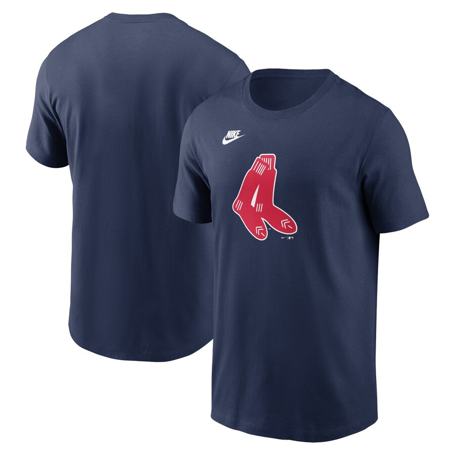 Men's Boston Red Sox Nike Navy Cooperstown Collection Team Logo T-Shirt - Puhuasuan