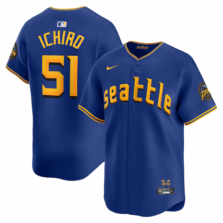 Men's Seattle Mariners Ichiro Suzuki Nike Royal City Connect Retired Player Jersey - Puhuasuan