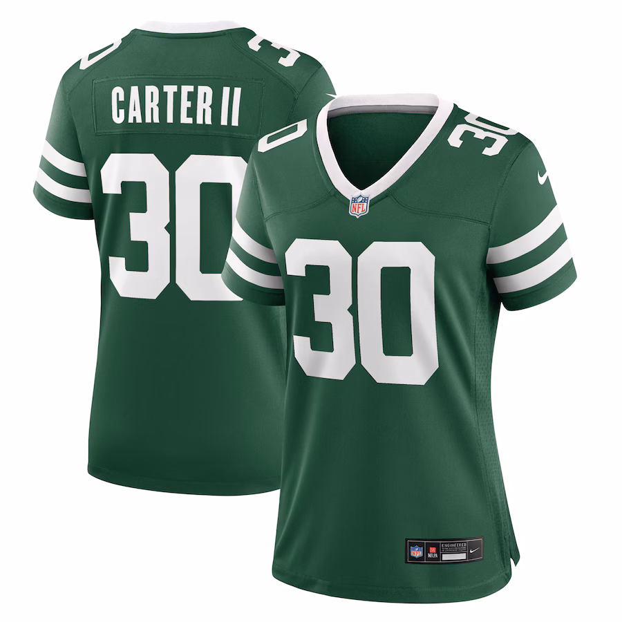 Women's New York Jets Michael Carter II Nike Legacy Green Team Game Jersey - Puhuasuan