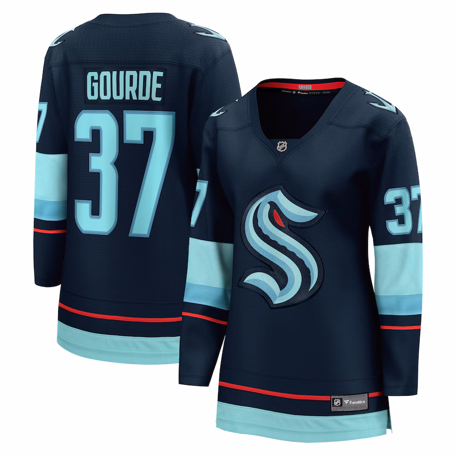 Women's Seattle Kraken Yanni Gourde Fanatics Navy Home Breakaway Player Jersey - Puhuasuan