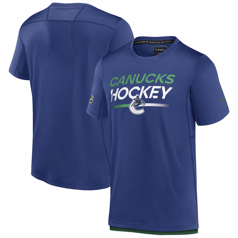 Men's Vancouver Canucks Fanatics Cobalt Tech T-Shirt - Puhuasuan