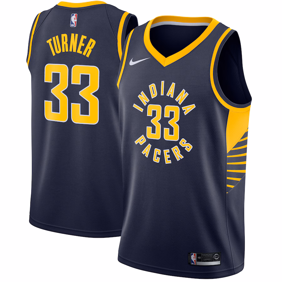 Men's Indiana Pacers Myles Turner Nike Navy Swingman Jersey - Icon Edition - Puhuasuan