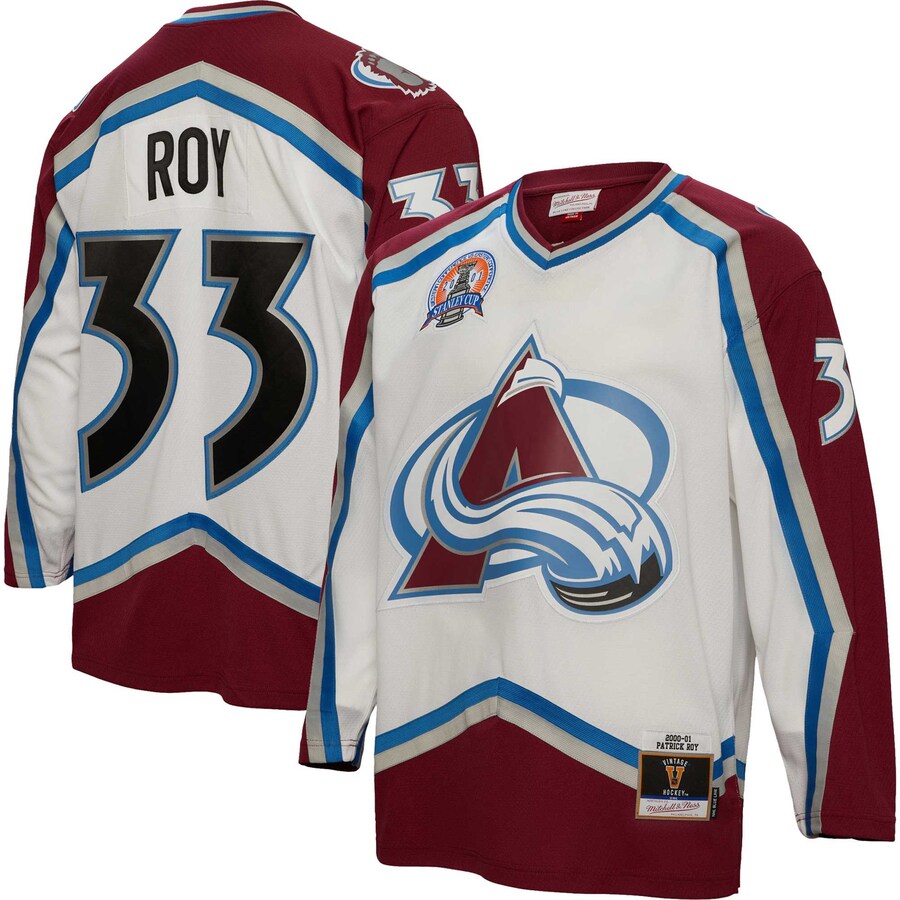 Men's Colorado Avalanche Patrick Roy Mitchell & Ness White 2000/01  Blue Line Player Jersey - Puhuasuan