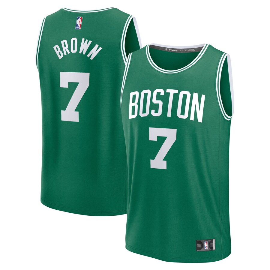 Men's Boston Celtics Jaylen Brown Fanatics Kelly Green Fast Break Replica Player Jersey - Icon Edition - Puhuasuan