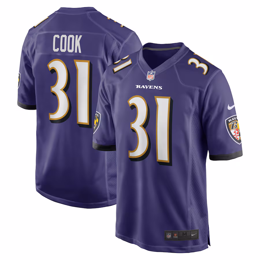 Men's Baltimore Ravens Dalvin Cook Nike  Purple  Game Jersey - Puhuasuan