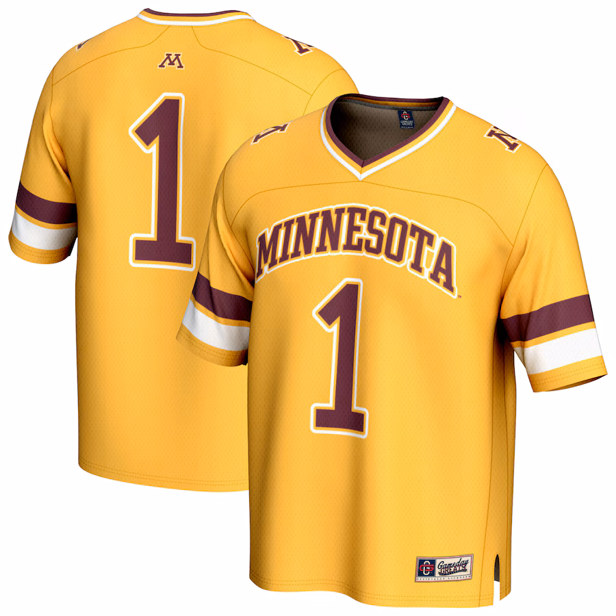 Youth GameDay Greats #1 Gold Minnesota Golden Gophers Collegiate Football Fashion Jersey - Puhuasuan