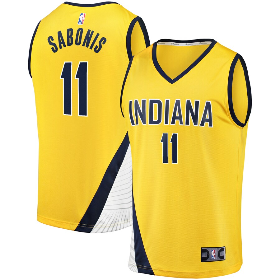 Men's Indiana Pacers Domantas Sabonis Fanatics Gold Fast Break Replica Jersey - Statement Edition - Puhuasuan
