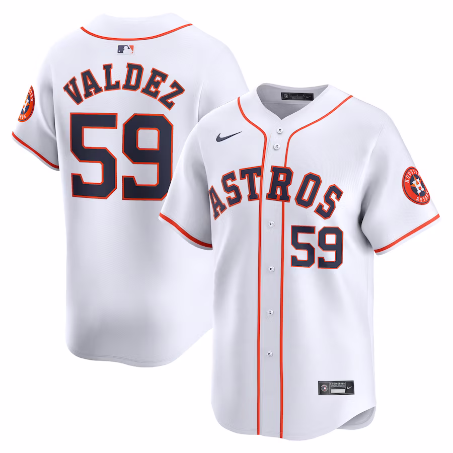 Men's Houston Astros Framber Valdez Nike White Home Limited Player Jersey - Puhuasuan