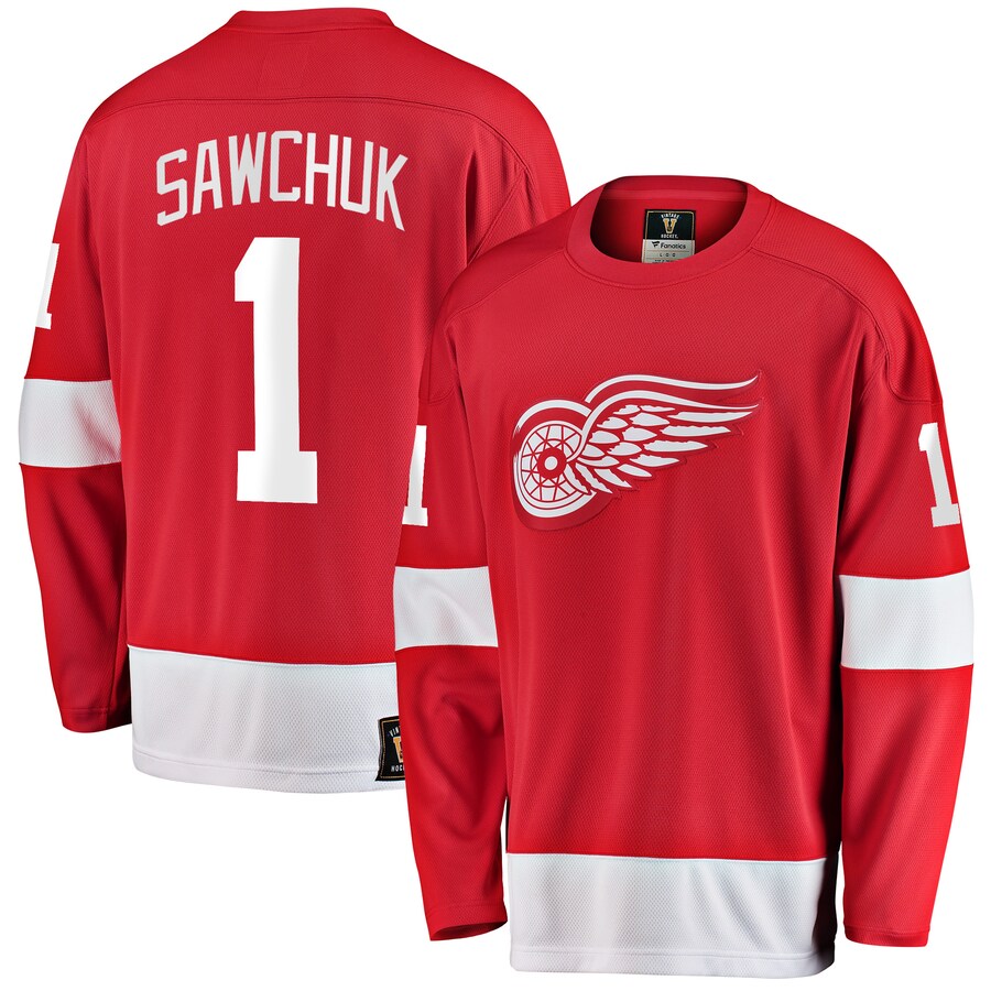 Men's Detroit Red Wings Terry Sawchuk Fanatics Branded Red Premier Breakaway Retired Player Jersey - Puhuasuan
