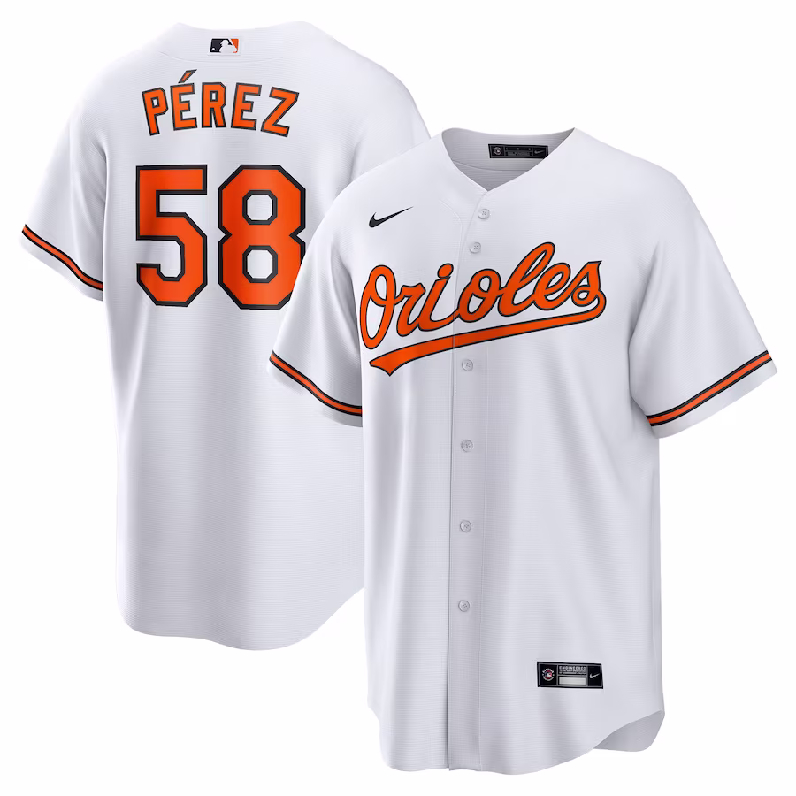 Men's Baltimore Orioles Cionel Pérez Nike White Home  Replica Player Jersey - Puhuasuan