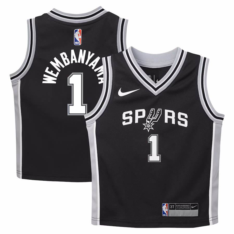 Toddler San Antonio Spurs Victor Wembanyama Nike Black Swingman Player Jersey - Icon Edition - Puhuasuan