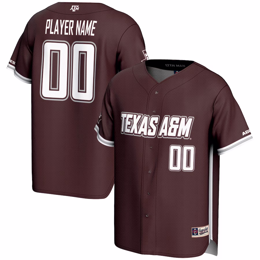 Texas A&M Aggies GameDay Greats Youth NIL Pick-A-Player Lightweight Baseball Jersey - Maroon - Puhuasuan