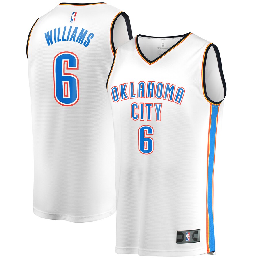 Men's Oklahoma City Thunder Jaylin Williams Fanatics White Fast Break Player Jersey - Association Edition - Puhuasuan